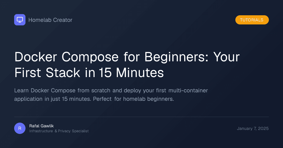 Docker Compose configuration on terminal screen