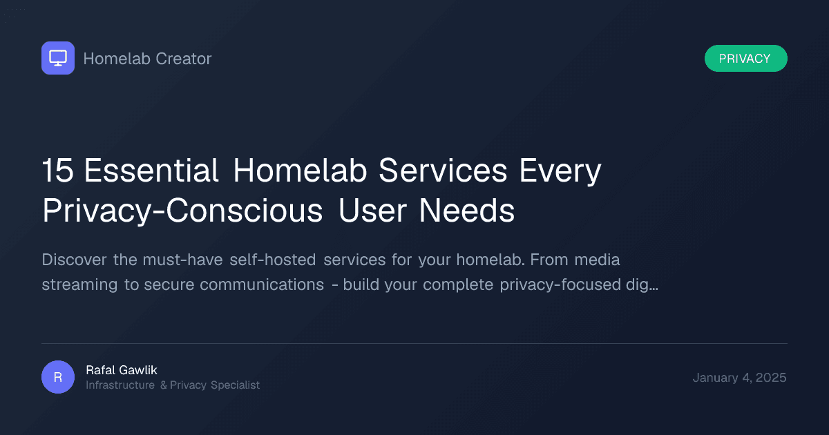 Dashboard showing various self-hosted homelab services