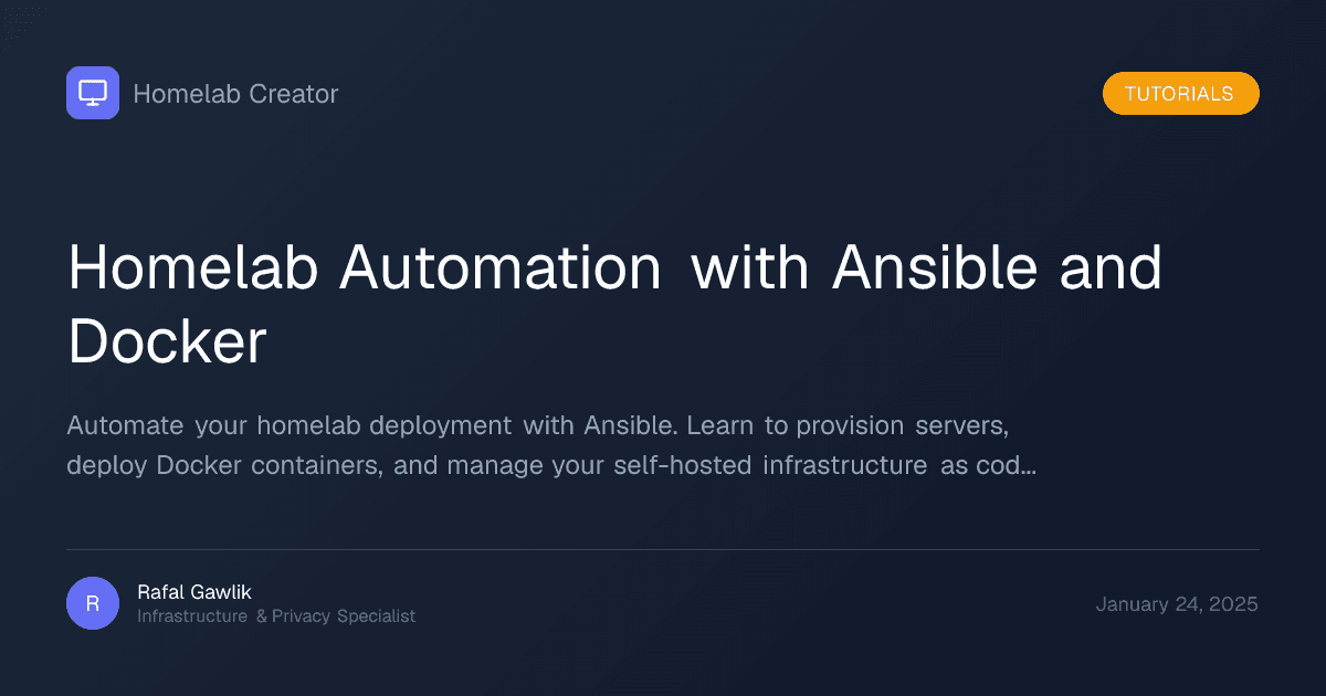 Ansible and Docker homelab automation