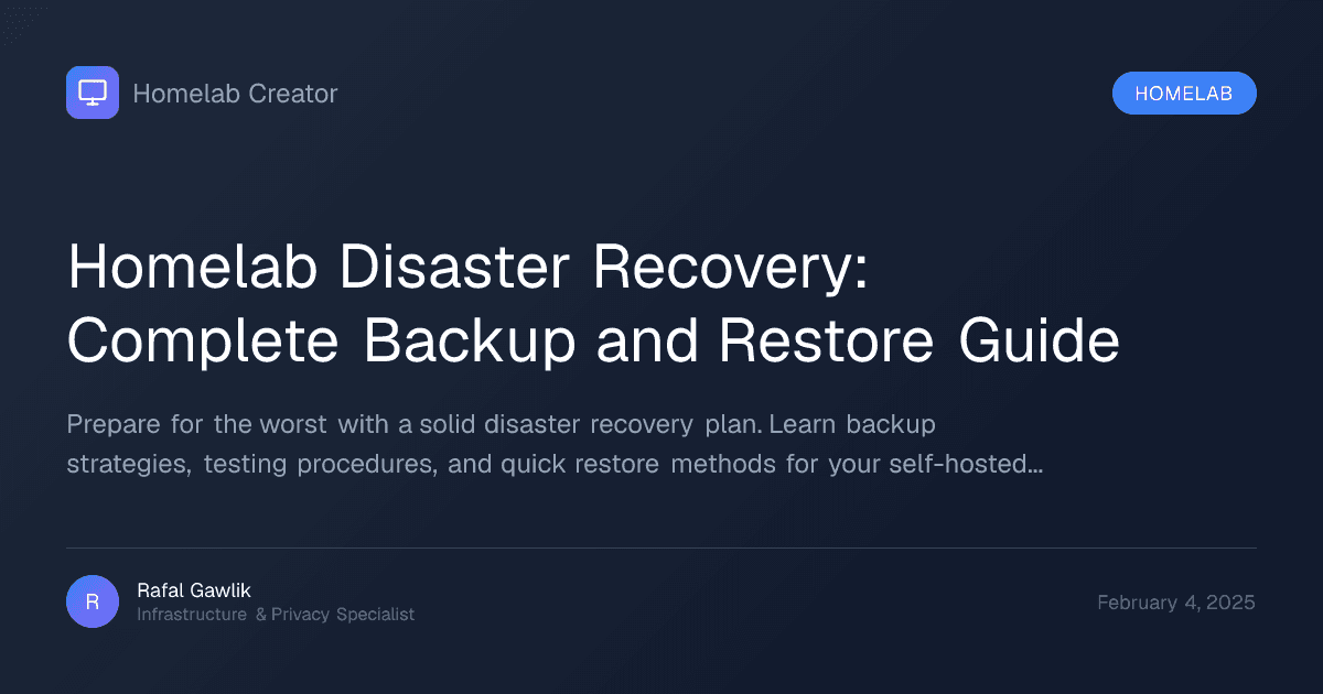 Homelab disaster recovery