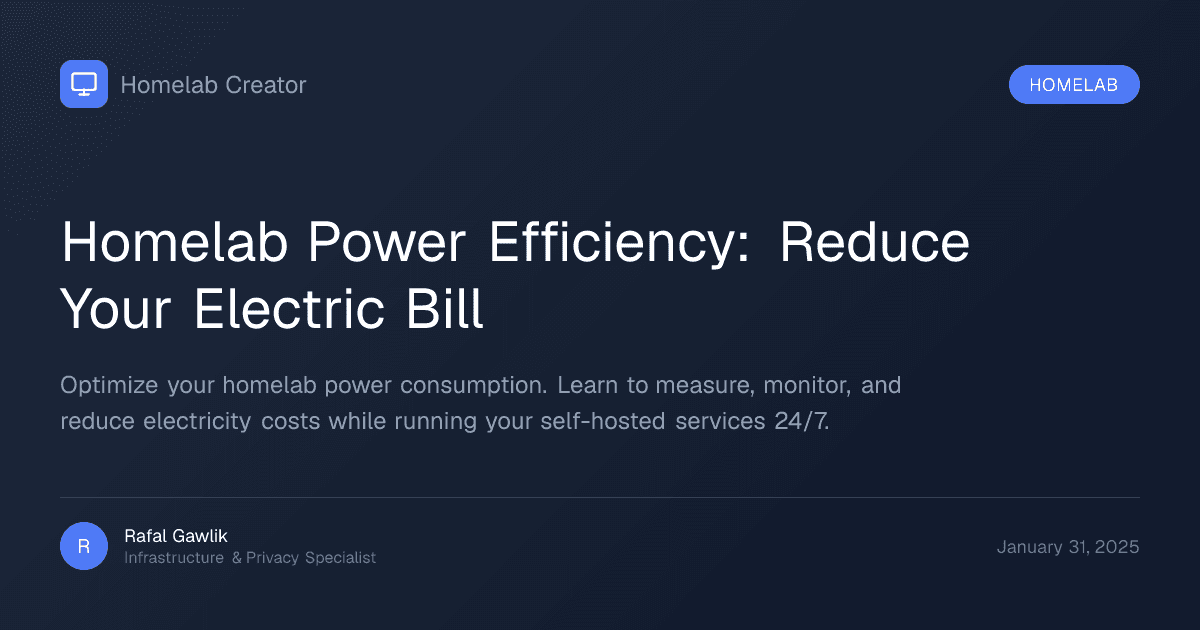 Homelab power efficiency