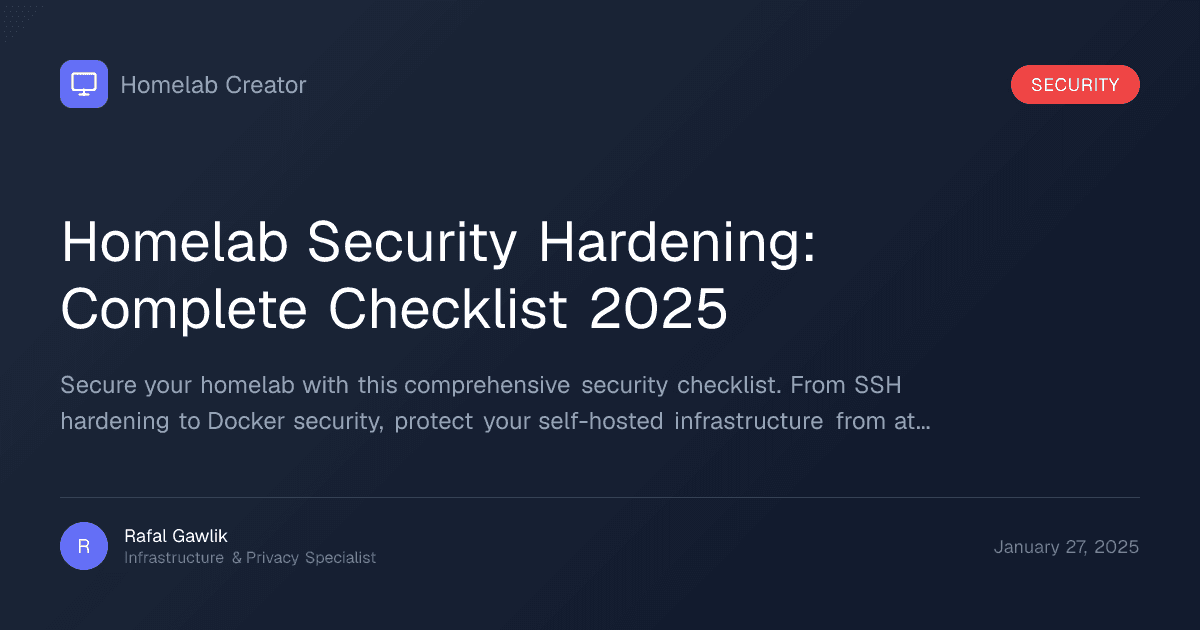 Homelab security hardening