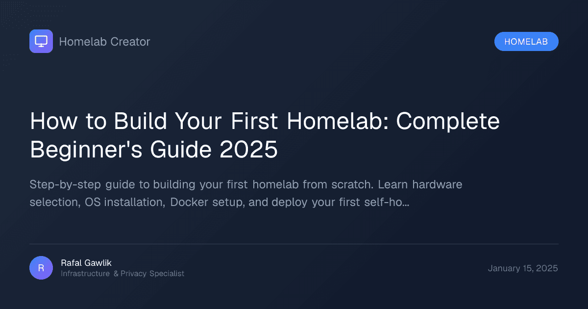 Building your first homelab setup