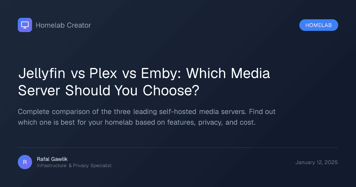 Media server comparison dashboard