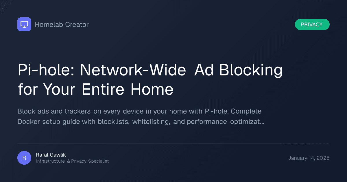 Pi-hole dashboard showing blocked queries