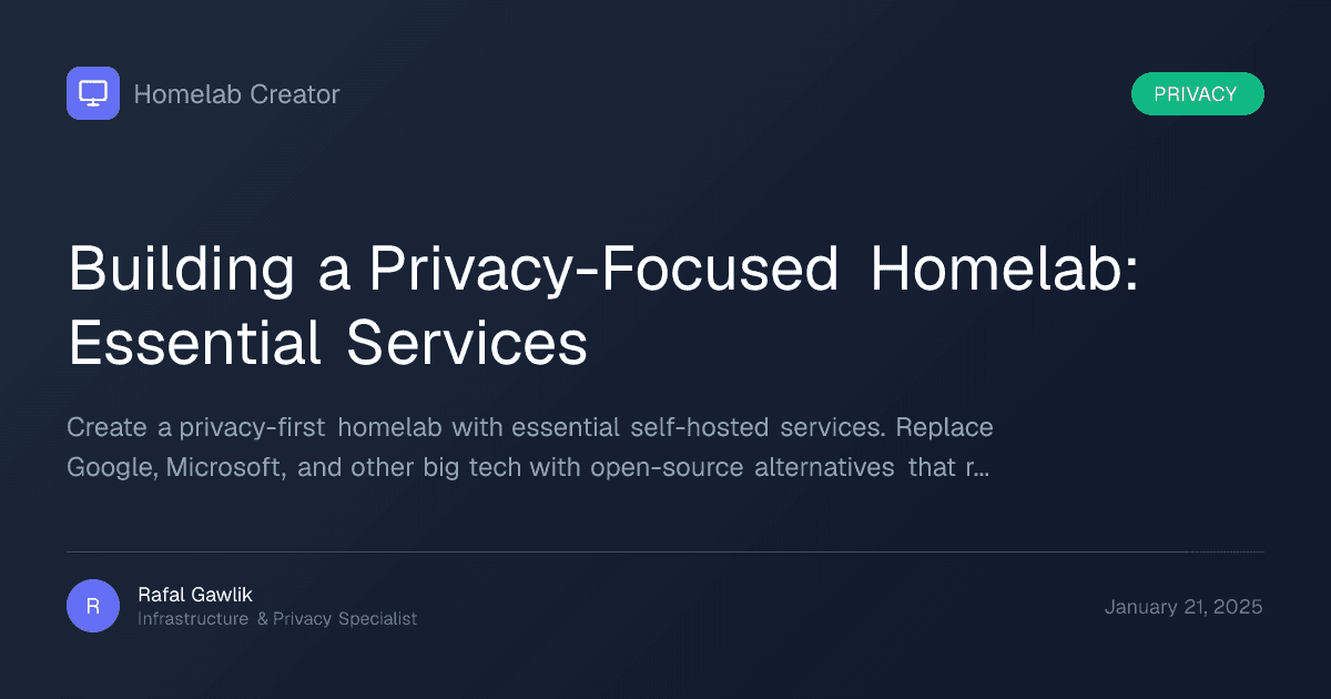 Privacy-focused homelab services