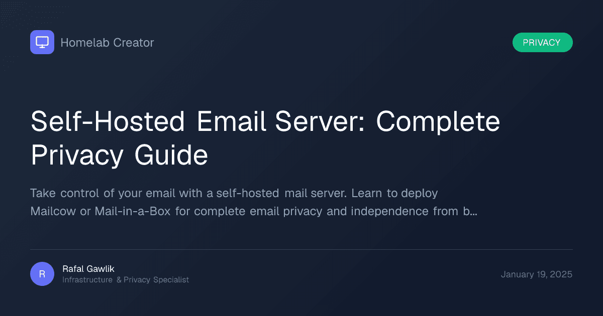 Self-hosted email server for privacy