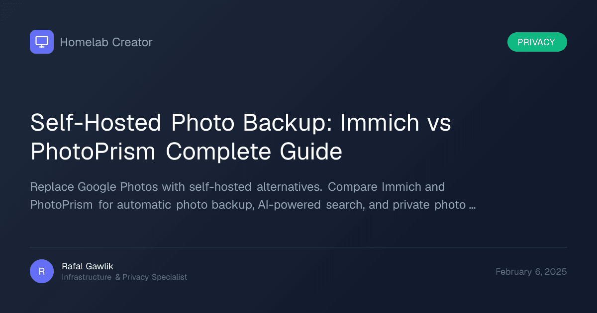 Self-hosted photo backup solutions