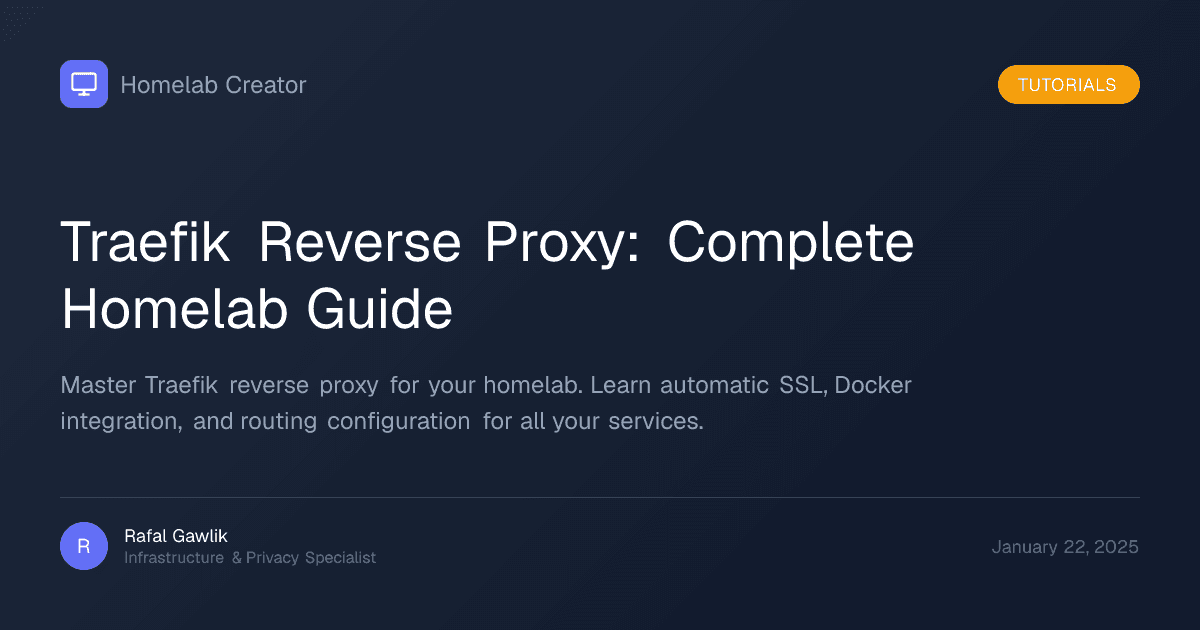 Traefik reverse proxy dashboard