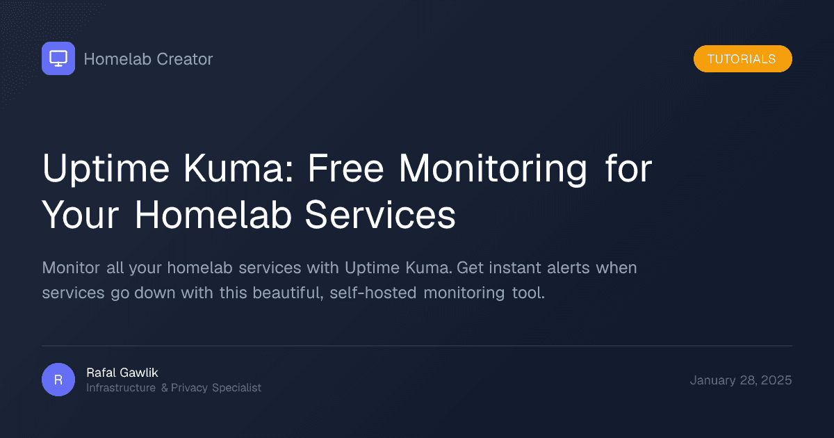 Uptime Kuma monitoring dashboard