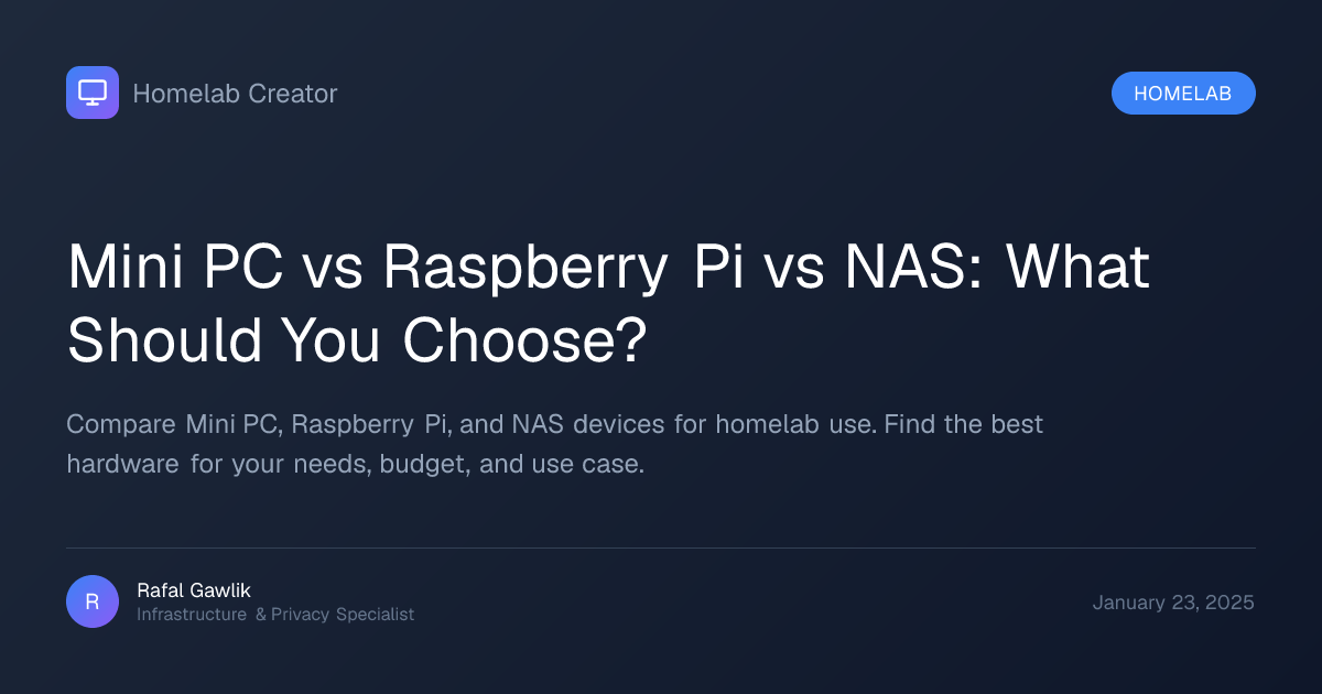 Mini PC vs Raspberry Pi vs NAS: What Should You Choose?